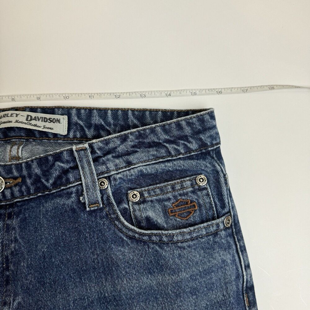 Harley Davidson Women's Straight Leg Jeans Size 6 Biker 90s Y2k Motorcycle - Picture 5 of 10